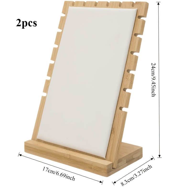 2pcs Wooden Diagonal Necklace Display Rack